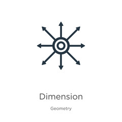 Dimension icon vector. Trendy flat dimension icon from geometry collection isolated on white background. Vector illustration can be used for web and mobile graphic design, logo, eps10