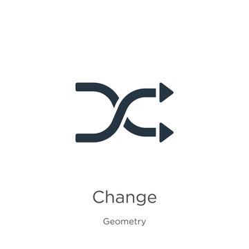 Change icon vector. Trendy flat change icon from geometry collection isolated on white background. Vector illustration can be used for web and mobile graphic design, logo, eps10