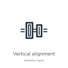 Vertical alignment icon vector. Trendy flat vertical alignment icon from geometric figure collection isolated on white background. Vector illustration can be used for web and mobile graphic design,