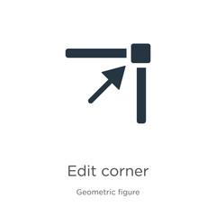 Edit corner icon vector. Trendy flat edit corner icon from geometric figure collection isolated on white background. Vector illustration can be used for web and mobile graphic design, logo, eps10