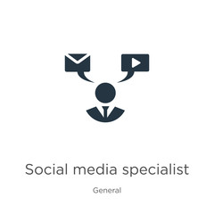 Social media specialist icon vector. Trendy flat social media specialist icon from general collection isolated on white background. Vector illustration can be used for web and mobile graphic design,
