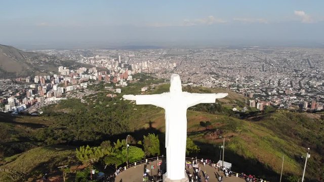 Aerial view of Cristo Rey in Cali, Colombia