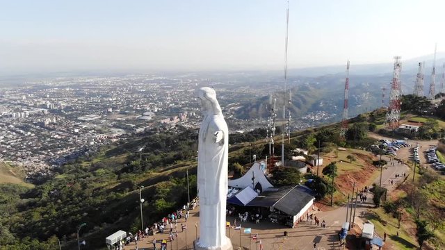 Aerial view of Cristo Rey in Cali, Colombia