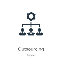 Outsourcing icon vector. Trendy flat outsourcing icon from general collection isolated on white background. Vector illustration can be used for web and mobile graphic design, logo, eps10