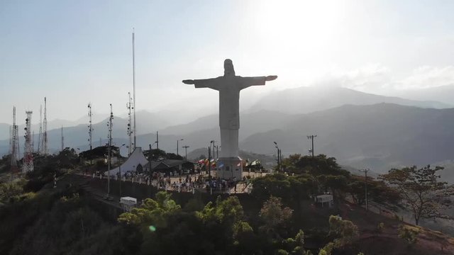 Aerial view of Cristo Rey in Cali, Colombia