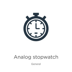 Analog stopwatch icon vector. Trendy flat analog stopwatch icon from general collection isolated on white background. Vector illustration can be used for web and mobile graphic design, logo, eps10