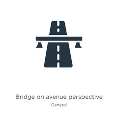 Bridge on avenue perspective icon vector. Trendy flat bridge on avenue perspective icon from general collection isolated on white background. Vector illustration can be used for web and mobile graphic