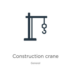 Construction crane icon vector. Trendy flat construction crane icon from general collection isolated on white background. Vector illustration can be used for web and mobile graphic design, logo, eps10