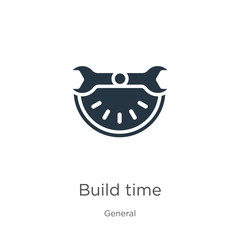 Build time icon vector. Trendy flat build time icon from general collection isolated on white background. Vector illustration can be used for web and mobile graphic design, logo, eps10