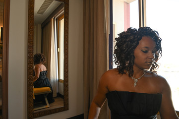 Fototapeta premium Woman in the window