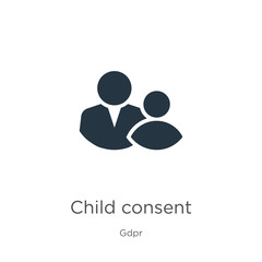 Child consent icon vector. Trendy flat child consent icon from gdpr collection isolated on white background. Vector illustration can be used for web and mobile graphic design, logo, eps10