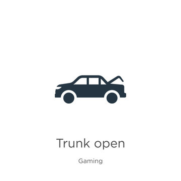 Trunk open icon vector. Trendy flat trunk open icon from gaming collection isolated on white background. Vector illustration can be used for web and mobile graphic design, logo, eps10