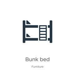 Bunk bed icon vector. Trendy flat bunk bed icon from furniture collection isolated on white background. Vector illustration can be used for web and mobile graphic design, logo, eps10
