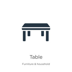 Table icon vector. Trendy flat table icon from furniture collection isolated on white background. Vector illustration can be used for web and mobile graphic design, logo, eps10