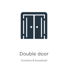 Double door icon vector. Trendy flat double door icon from furniture and household collection isolated on white background. Vector illustration can be used for web and mobile graphic design, logo,