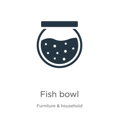 Fish bowl icon vector. Trendy flat fish bowl icon from furniture & household collection isolated on white background. Vector illustration can be used for web and mobile graphic design, logo, eps10