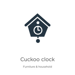 Cuckoo clock icon vector. Trendy flat cuckoo clock icon from furniture & household collection isolated on white background. Vector illustration can be used for web and mobile graphic design, logo,