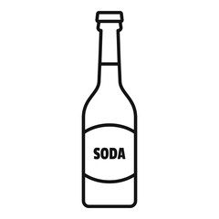Soda bottle icon. Outline soda bottle vector icon for web design isolated on white background