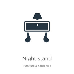 Night stand icon vector. Trendy flat night stand icon from furniture & household collection isolated on white background. Vector illustration can be used for web and mobile graphic design, logo, eps10
