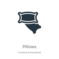Pillows icon vector. Trendy flat pillows icon from furniture & household collection isolated on white background. Vector illustration can be used for web and mobile graphic design, logo, eps10