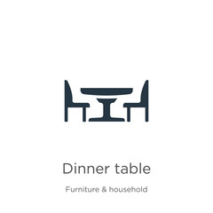 Dinner table icon vector. Trendy flat dinner table icon from furniture & household collection isolated on white background. Vector illustration can be used for web and mobile graphic design, logo,