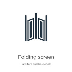 Folding screen icon vector. Trendy flat folding screen icon from furniture and household collection isolated on white background. Vector illustration can be used for web and mobile graphic design,