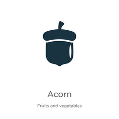 Acorn icon vector. Trendy flat acorn icon from fruits collection isolated on white background. Vector illustration can be used for web and mobile graphic design, logo, eps10 © Premium Art