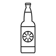 Lemon soda drink icon. Outline lemon soda drink vector icon for web design isolated on white background