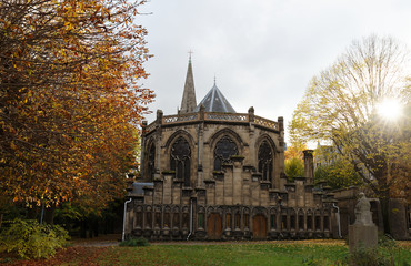 The Catholic chapel of Jeanne dArc at autumn, Paris, France.