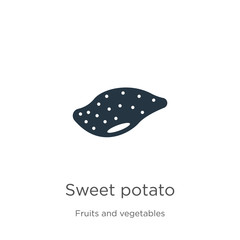 Sweet potato icon vector. Trendy flat sweet potato icon from fruits and vegetables collection isolated on white background. Vector illustration can be used for web and mobile graphic design, logo,