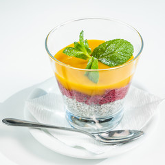 Coconut Milk Chia Pudding with fruits