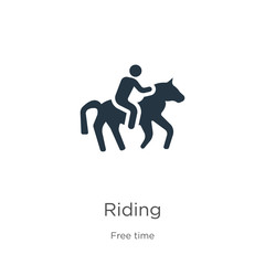 Riding icon vector. Trendy flat riding icon from hobbies collection isolated on white background. Vector illustration can be used for web and mobile graphic design, logo, eps10