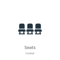 Seats icon vector. Trendy flat seats icon from football collection isolated on white background. Vector illustration can be used for web and mobile graphic design, logo, eps10