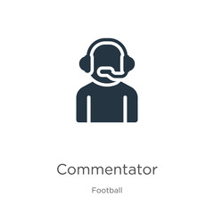 Commentator icon vector. Trendy flat commentator icon from football collection isolated on white background. Vector illustration can be used for web and mobile graphic design, logo, eps10