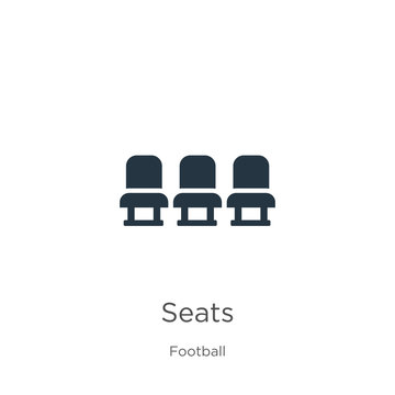 Seats icon vector. Trendy flat seats icon from football collection isolated on white background. Vector illustration can be used for web and mobile graphic design, logo, eps10