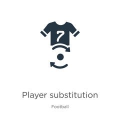 Player substitution icon vector. Trendy flat player substitution icon from football collection isolated on white background. Vector illustration can be used for web and mobile graphic design, logo,