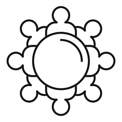 Top view audience icon. Outline top view audience vector icon for web design isolated on white background