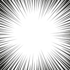 Speed lines Flying particles Seamless pattern Fight stamp Manga graphic texture Sun rays or star burst Black vector elements on white background