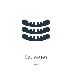 Sausages icon vector. Trendy flat sausages icon from food collection isolated on white background. Vector illustration can be used for web and mobile graphic design, logo, eps10