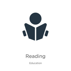 Reading icon vector. Trendy flat reading icon from education collection isolated on white background. Vector illustration can be used for web and mobile graphic design, logo, eps10