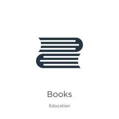 Books icon vector. Trendy flat books icon from education collection isolated on white background. Vector illustration can be used for web and mobile graphic design, logo, eps10