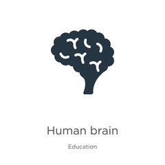 Human brain icon vector. Trendy flat human brain icon from education collection isolated on white background. Vector illustration can be used for web and mobile graphic design, logo, eps10