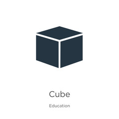 Cube icon vector. Trendy flat cube icon from education collection isolated on white background. Vector illustration can be used for web and mobile graphic design, logo, eps10