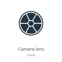Camera lens icon vector. Trendy flat camera lens icon from cinema collection isolated on white background. Vector illustration can be used for web and mobile graphic design, logo, eps10