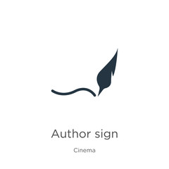 Author sign icon vector. Trendy flat author sign icon from cinema collection isolated on white background. Vector illustration can be used for web and mobile graphic design, logo, eps10