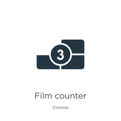 Film counter icon vector. Trendy flat film counter icon from cinema collection isolated on white background. Vector illustration can be used for web and mobile graphic design, logo, eps10