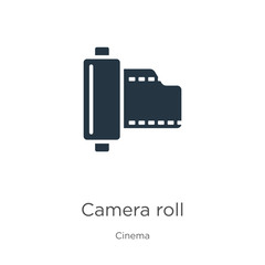 Camera roll icon vector. Trendy flat camera roll icon from cinema collection isolated on white background. Vector illustration can be used for web and mobile graphic design, logo, eps10