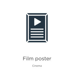 Film poster icon vector. Trendy flat film poster icon from cinema collection isolated on white background. Vector illustration can be used for web and mobile graphic design, logo, eps10