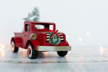 Vintage Red Truck Christmas Tree Ornament