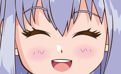 Obraz premium face young woman anime style character